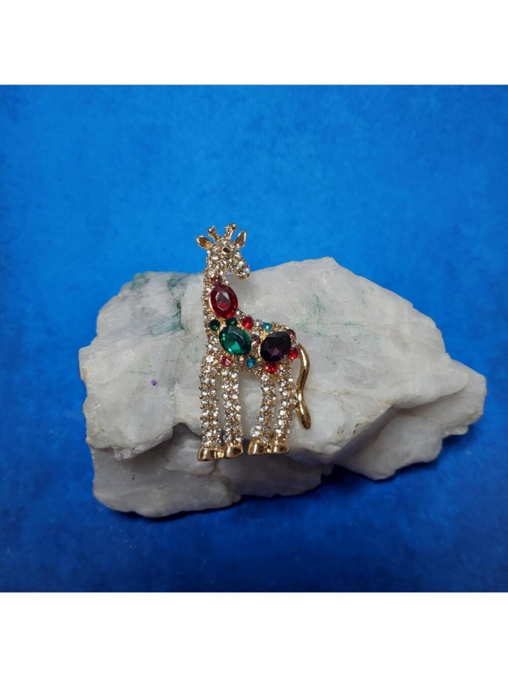 Gorgeous Vintage Rhinestone Giraffe Brooch - Picture 3 of 4